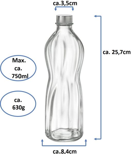Wasserflaschen Aqua 0,75Liter - 2 Stück